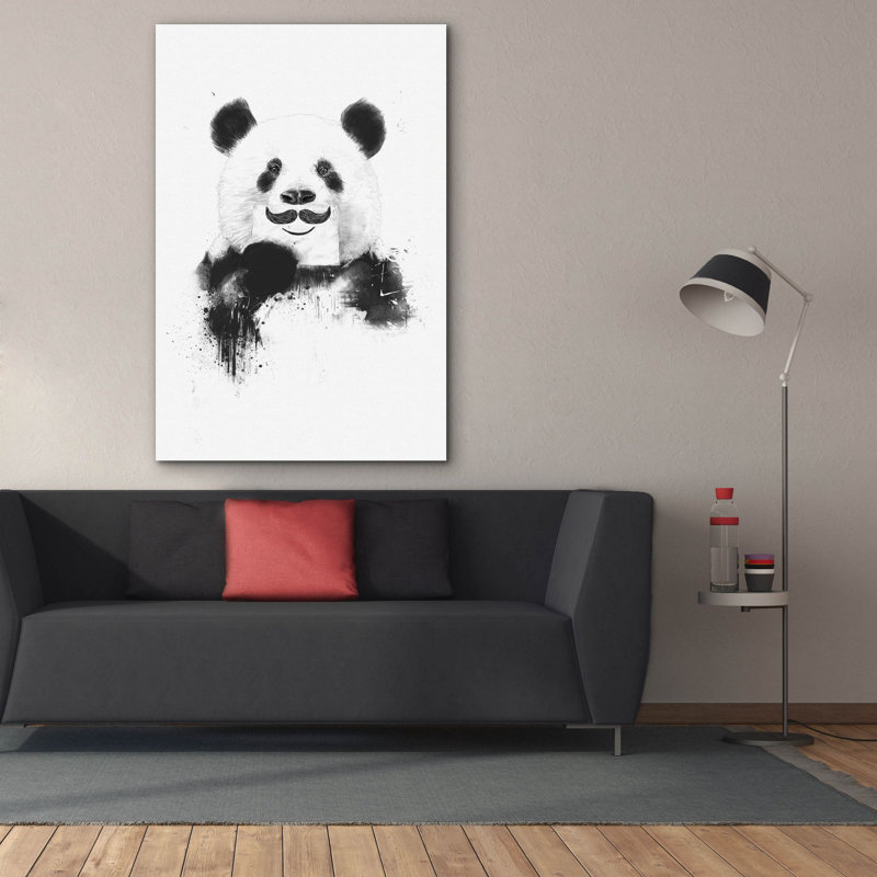 «Funny Panda» par Balazs Solti, art mural sur toile, H 60 po x l 40 po x P 1,5 po