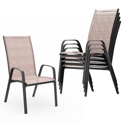 Mayra Stacking Patio Dining Armchair(Set of 2) by Ebern Designs