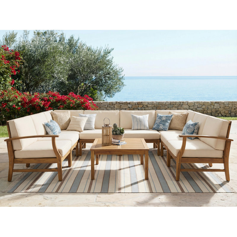 Alyssa Acacia 6 - Person Patio Conversation Set with Cushions, Cream