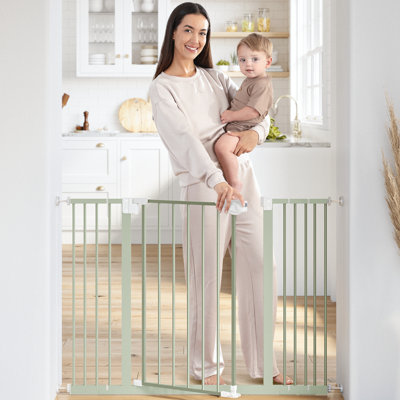Comfy Cubs Baby Safety Gate - 3 Extensions 42" x 1.9" x 30", Adjustable Q195 Steel Doorway Gate,  Powder-Coated Finish - Fits Various Staircases