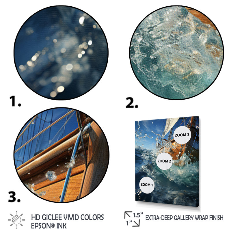 Voilier, contrastes dynamiques - reproduction sur toile, Cadre photo noir, H 40 po x l 30 po x P 1,5 po