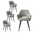 Ensemble de 4 chaises de salle à manger rembourrées en tissu