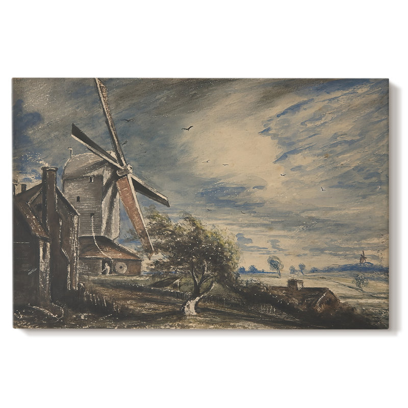 Un moulin à vent (ou un moulin à vent près de Brighton) -John Constable-Toile tendue avec châssis-c. 1824, 40 x 60