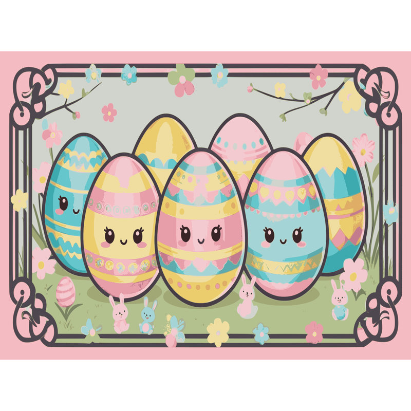 The Holiday Aisle® Easter Spring Holiday Rug, Rectangle 5' x 7'