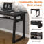Bureau d'ordinateur industriel avec tablette de rangement centrale intégrée, bureau d'écriture rustique en forme de A avec pieds en métal, bureau d'ordinateur portable pour la chambre à coucher