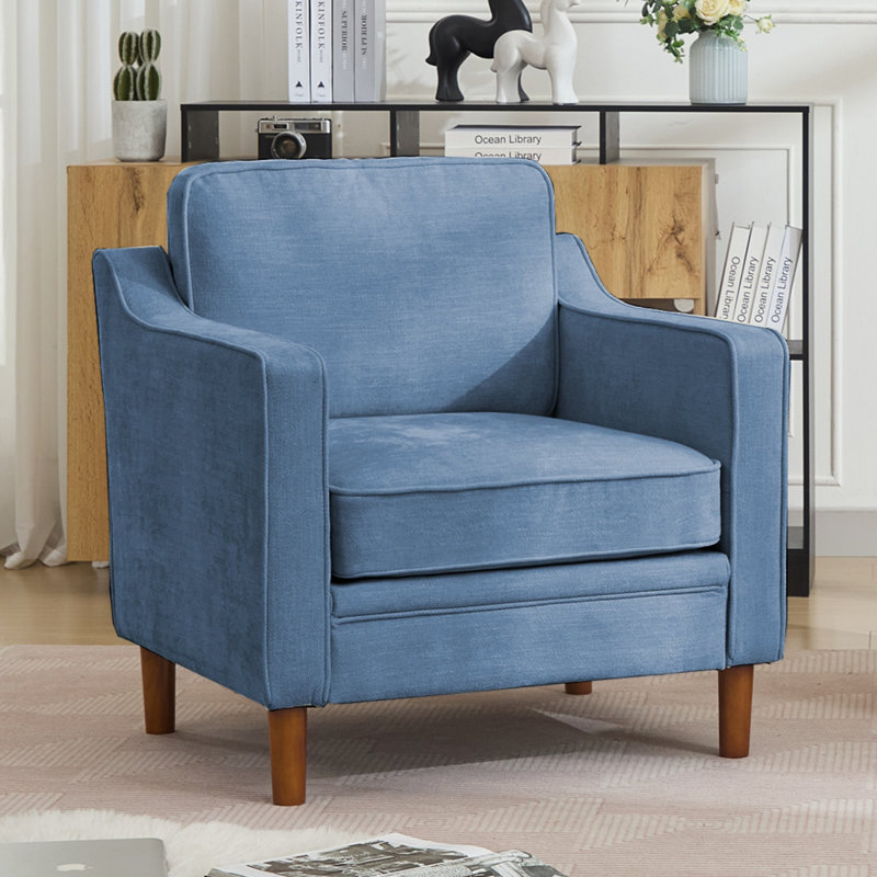 Fauteuil moderne l 32 po, Blue Chenille