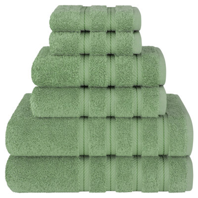 Ensemble de serviettes de bain 100% coton de qualité supérieure, collection 6 pièces Darcelle super douce et absorbante