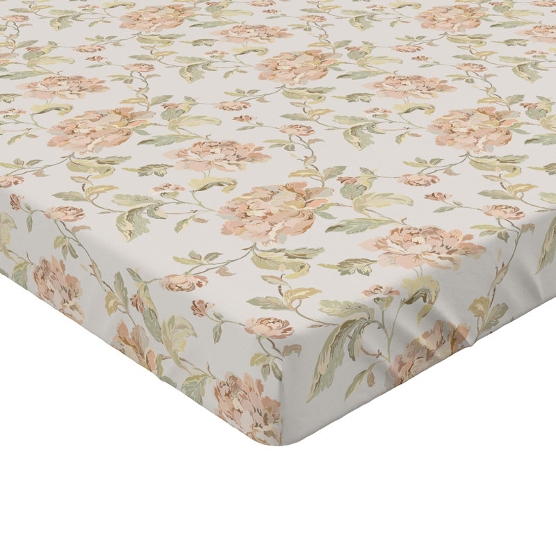 Drap-housse Ambesonne, Drap-housse de taille simple, Coquille d'œuf, rose / floral