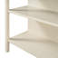 Îlot de cuisine en bois massif 45 po, table de préparation en bois d'hévéa avec 2 tablettes ouvertes pour petits espaces, noyer et blanc crème