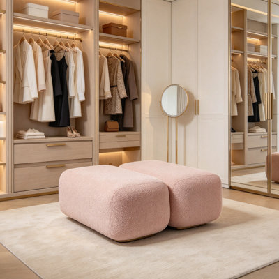 Repose-pieds moderne en tissu rose