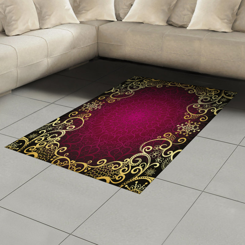 Mandala High Density Long Fiber Poly Threads Decorative Area Rug Carpet, Rectangle 4' x 5'8"