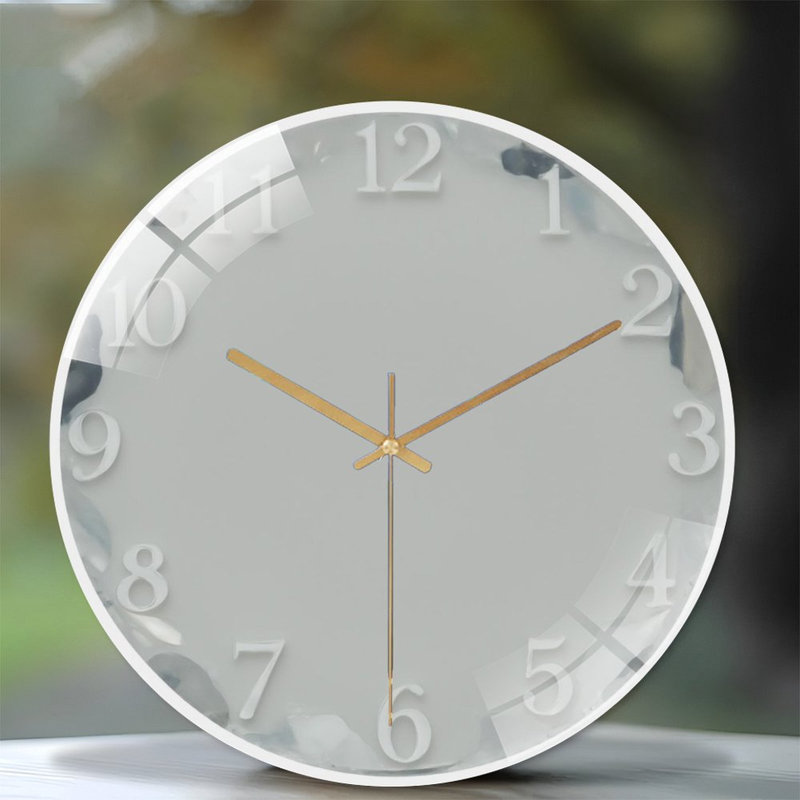 Horloge murale 12 po en verre givré