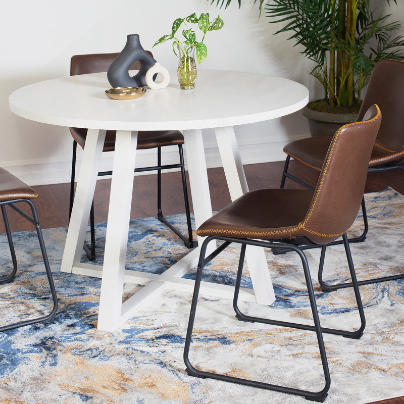Ensemble de salle à manger 5 pièces, table à manger à tréteaux et 4 chaises élégantes
