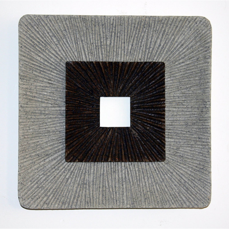 Décoration murale carrée, H 19 po x l 19 po x P 2 po, Multicolore