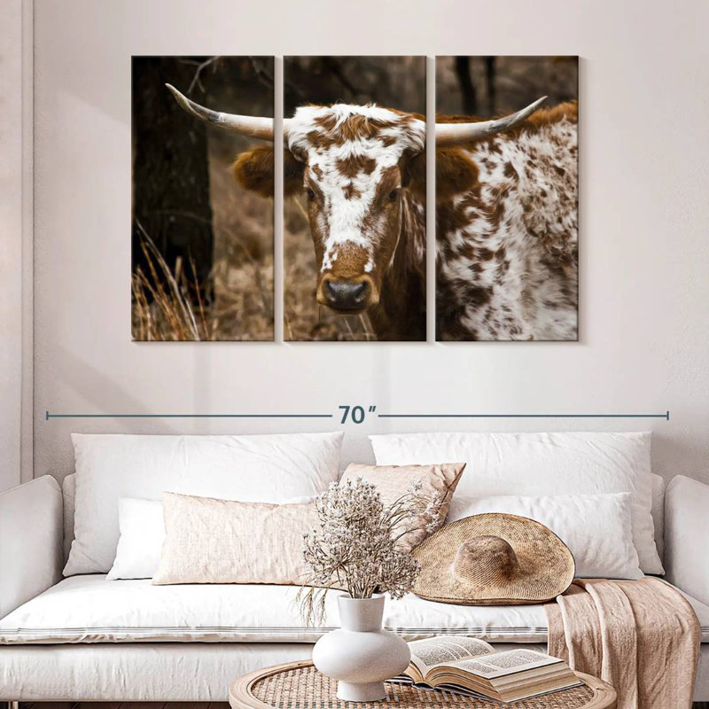 Longhorn Bull, 32" H x 50" W
