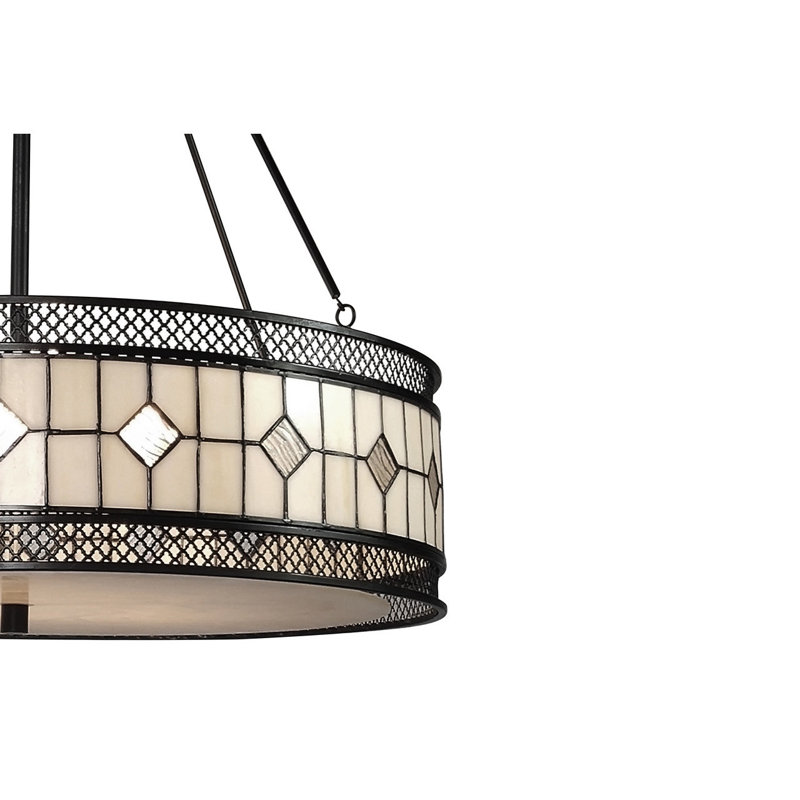 Stroude 3 - Light Black/Cream Drum Pendant
