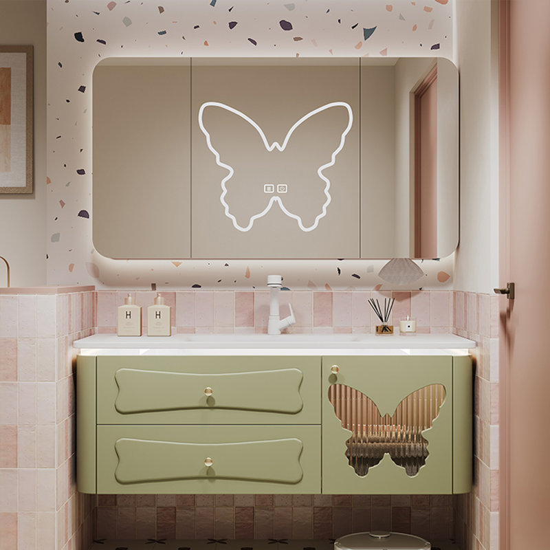 Armoire de salle de bain moderne Modern, Vert, 47"