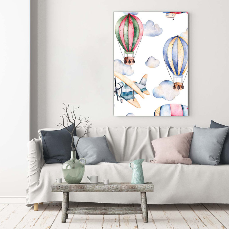 Balloons And Planes - Wrapped Canvas Print