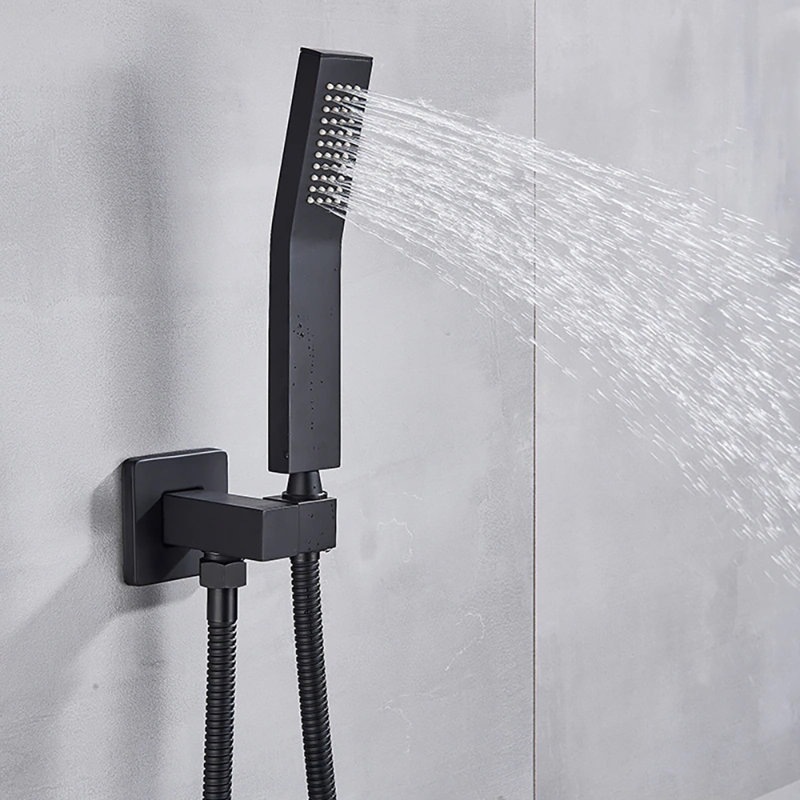 BathSelect Ivrea Matte Black 20 40 Ceiling Mount Shower Head with 2 Way Concealed Thermostatic Mixer Shower Set and Handheld Shower