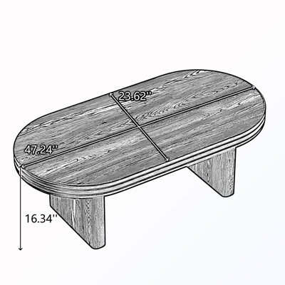 Table basse moderne cannelée ovale
