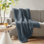 Chunky Double Knit Indigo 50x60" Hand Made Throw Blanket