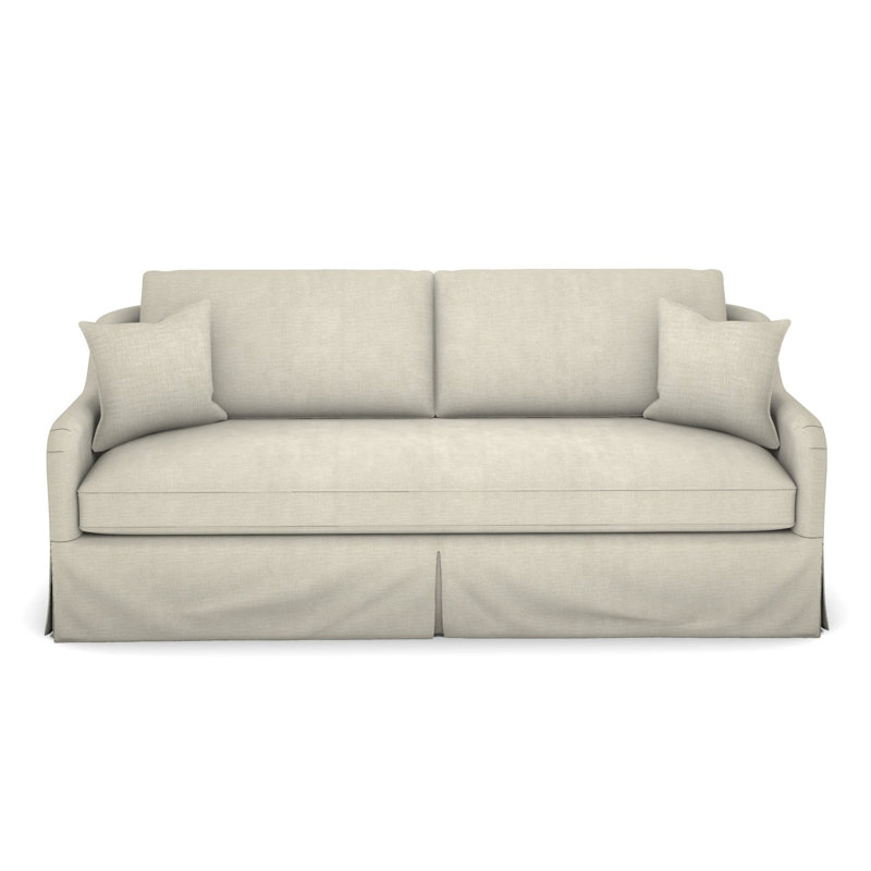 Fisher Waterfall Skirt Bench Seat Sofa, Tarbee Pebble
