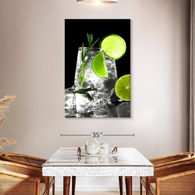 Cold Lime Cocktail Canvas Print, 48" H x 32" W x 1.25" D
