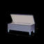Banc de rangement gris avec compartiment intérieur, l 42 po x P 18 H 18 po, têtes de clous en cuivre, gris à fermeture douce, couvercle, détails, noir, capacité de poids de 400 lb, profondeur de 42 po et profondeur de 18 po-355533390