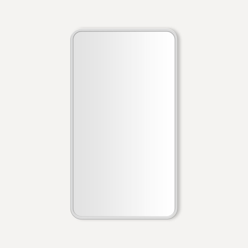 Miroir rond en métal, H 34,25 po x l 19,25 po, Acier inoxydable poli