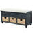 Fluker Rustic Storage Bench with 3 Drawers and 3 Rattan Baskets, Shoe Bench for Living Room, Entryway-1280387712