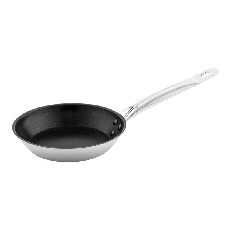 Poêle à frire ronde de 8 pouces, 1 poêle antiadhésive - pour l'induction, poignée rivetée, poêle à frire en acier inoxydable, vaisselle, pour la maison ou le restaurant