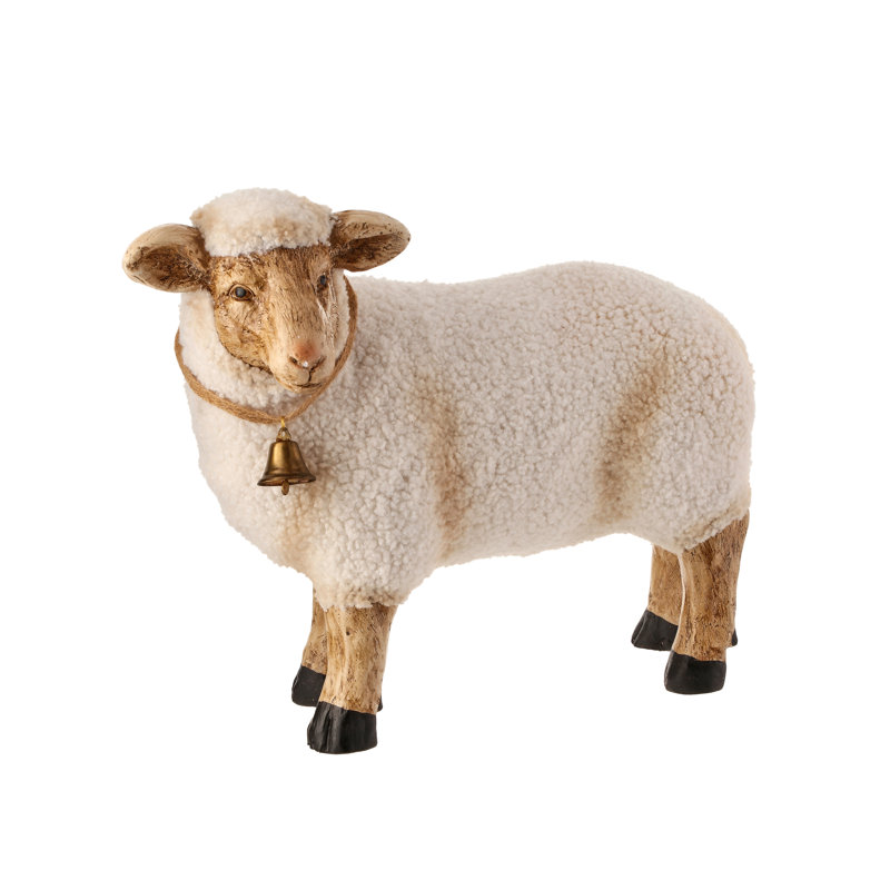 Cloche en métal 20 po avec mouton «Faux Wool»