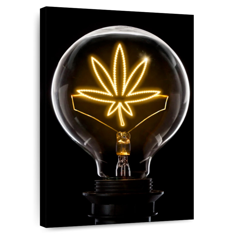 Senne Marijuana Leaf Lightbulb, 48" H x 32" W