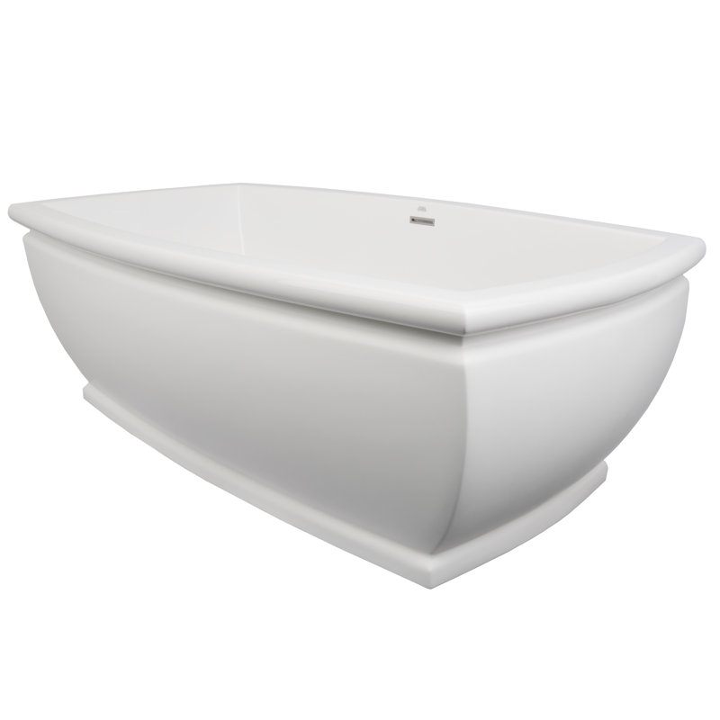 Baignoire autoportante à surface solide Metro 66,25 "x 37,25" Metro, Blanc mat