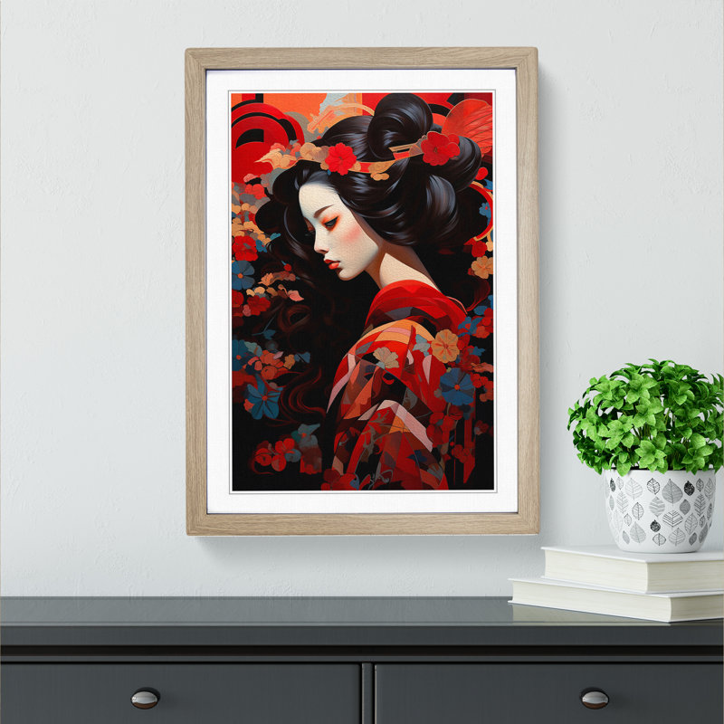 Single Picture Frame Print on Wood, 64cm H x 46cm W, Oak Framed