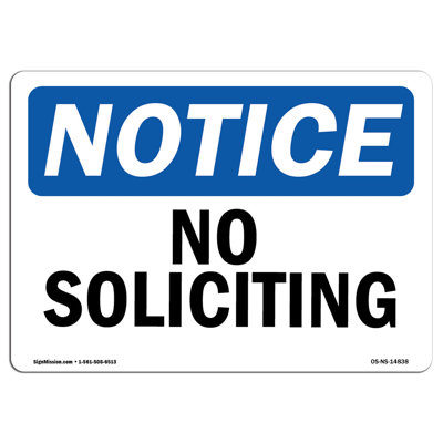 No Soliciting Aluminum Sign 18 x 24