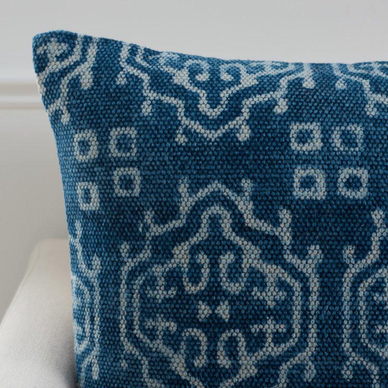 Cotton Ikat Throw Pillow, 18" x 18"