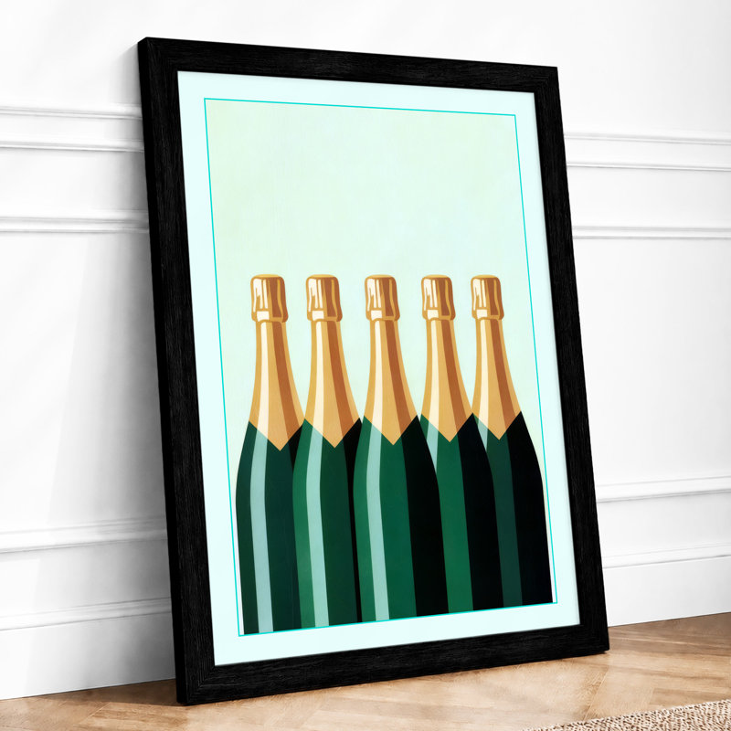 Champagne Symmetry Minimalist - Print, A2 - 59.4 x 42.0 cm, Black