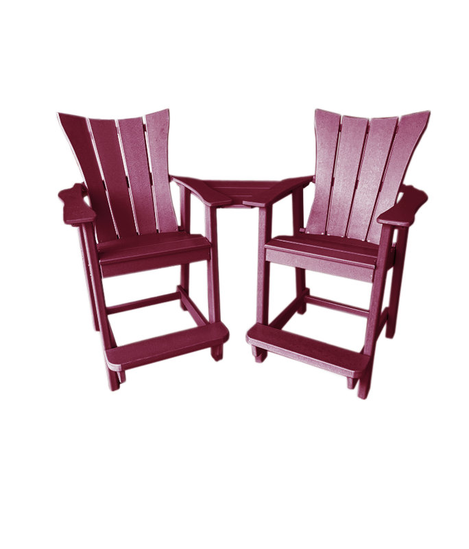 Ensemble de tabourets de bar Ponemah, Rouge