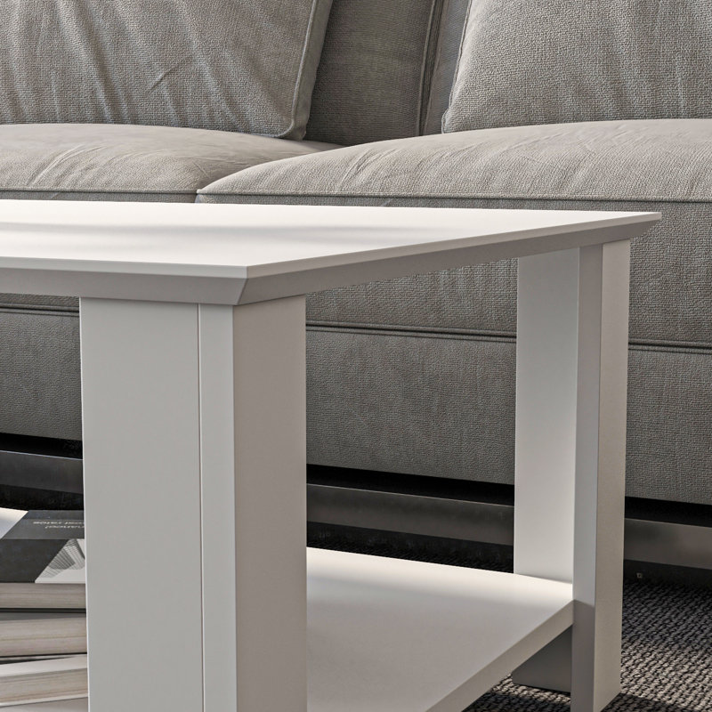 Leroy 90 cm Rectangular Coffee Table, White