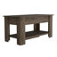 Table de rangement Polgon, tablette de table extensible, tablette inférieure, finition brun foncé-140142150