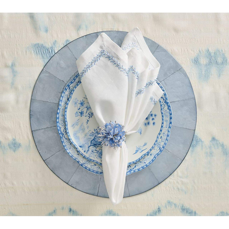 Round Capiz Placemat, Periwinkle