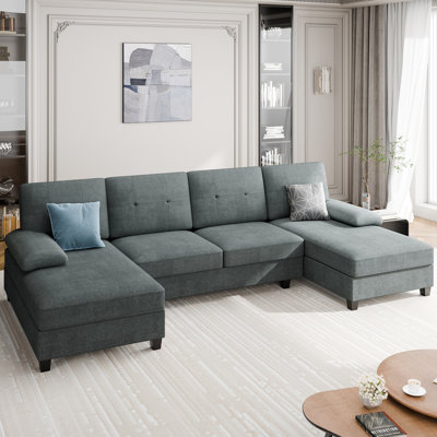 Ashleh 79" L-Shaped Sectional with Ottoman