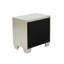 Table de chevet contemporaine 2 tiroirs en argent