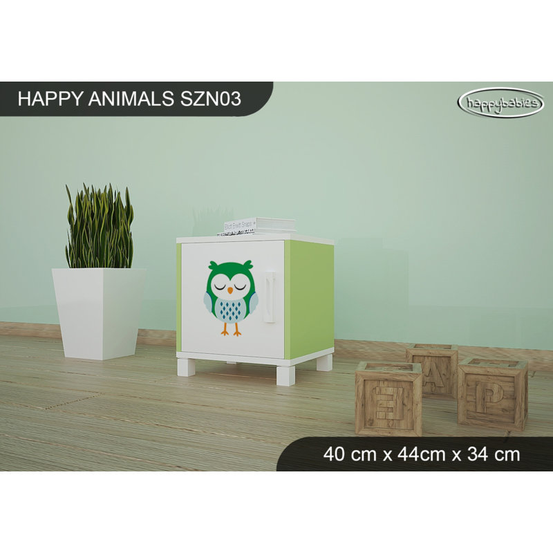 Nightstand, White/Green