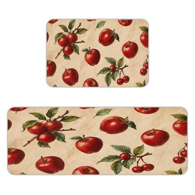 Red Apples, Kitchen Mats Set of 2