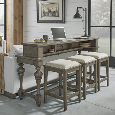 Aisja 76" Console Table w/ Three Stools