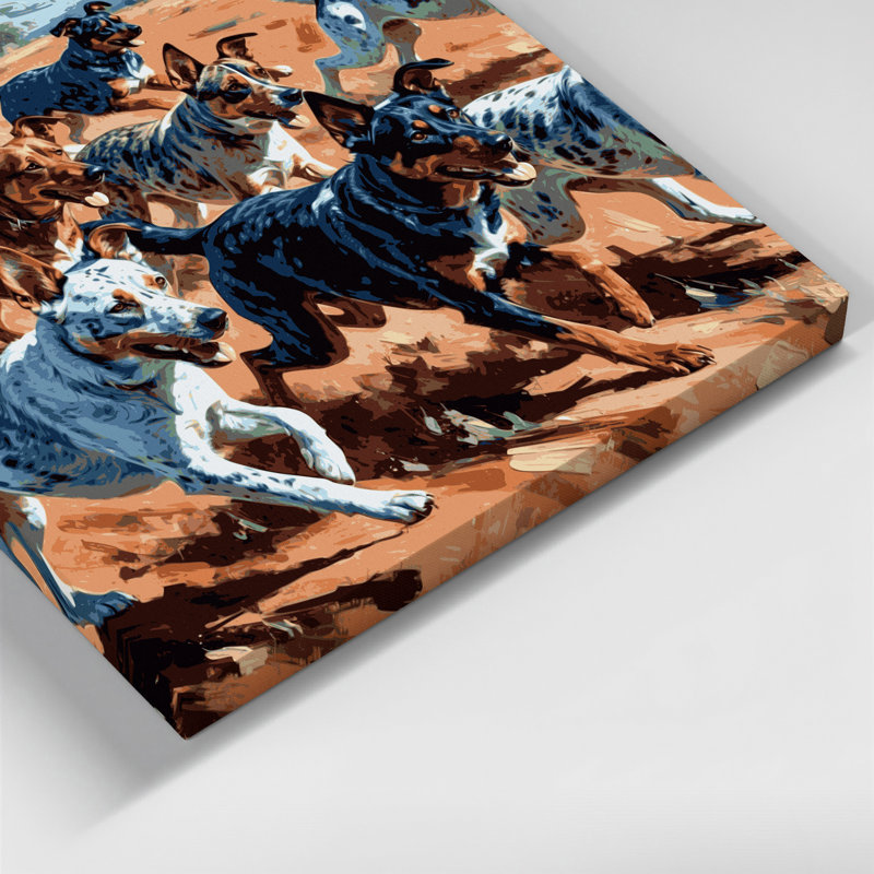 «Dogs Koolie Brown», art mural sur toile, H 12 po x l 18 po