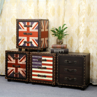 Anoosha Retro Bedside Table Rustic Living Room Side A Few Solid Wood