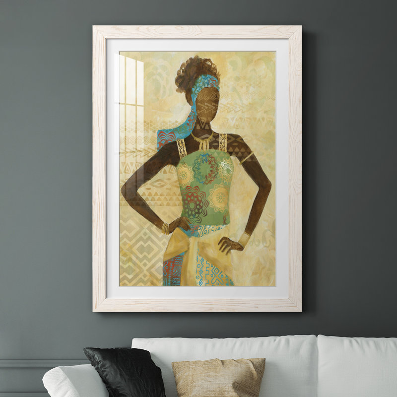 Tribal Vision I - peinture encadrée, H 31,5 po x l 23,5 po x P 1,5 po, Blanc
